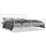 Vidaxl bedframe met hoofd- en voeteneinde metaal wit 183x213 cm