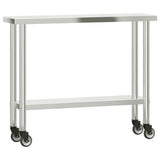 Vidaxx køkkenbord med hjul 110x30x85 cm rustfrit stål