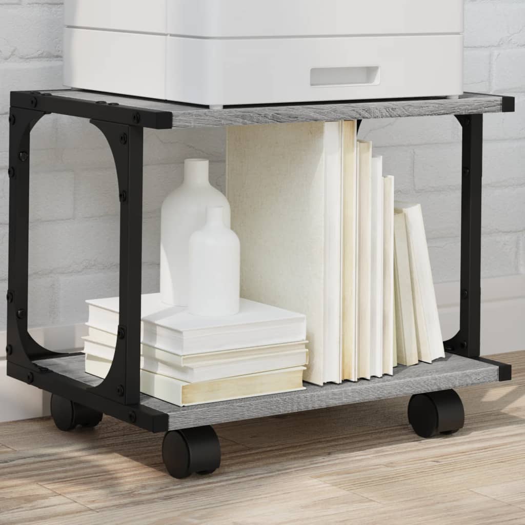 VidaXL printerskab 2-lags 41x28x33,5 cm konstrueret træ grå sonoma