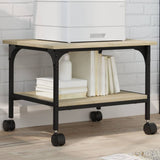 Vidaxl printerkastje 2-laags 50x40x38 cm bewerkt hout sonoma eiken