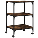 VidaXL printerskab 3-lags 50x41x75 cm forarbejdet træ, røget eg