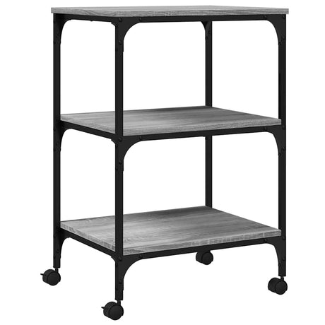 VidaXL printerskab 3-lags 50x41x75 cm forarbejdet træ grå sonoma