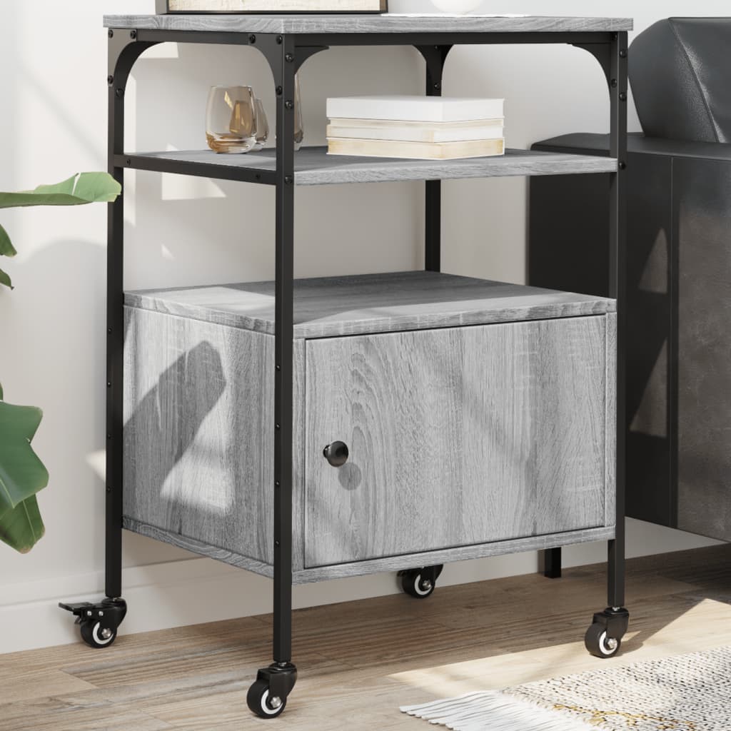 Vidaxx printerskab 3-lags 50x40x76 cm forarbejdet træ grå sonoma