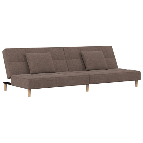 Vidaxl slaapbank 2-zits met 2 kussens stof taupe