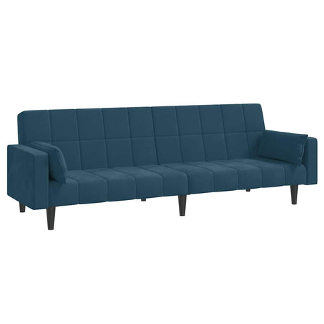 Vidaxl slaapbank 2-zits met 2 kussens fluweel blauw