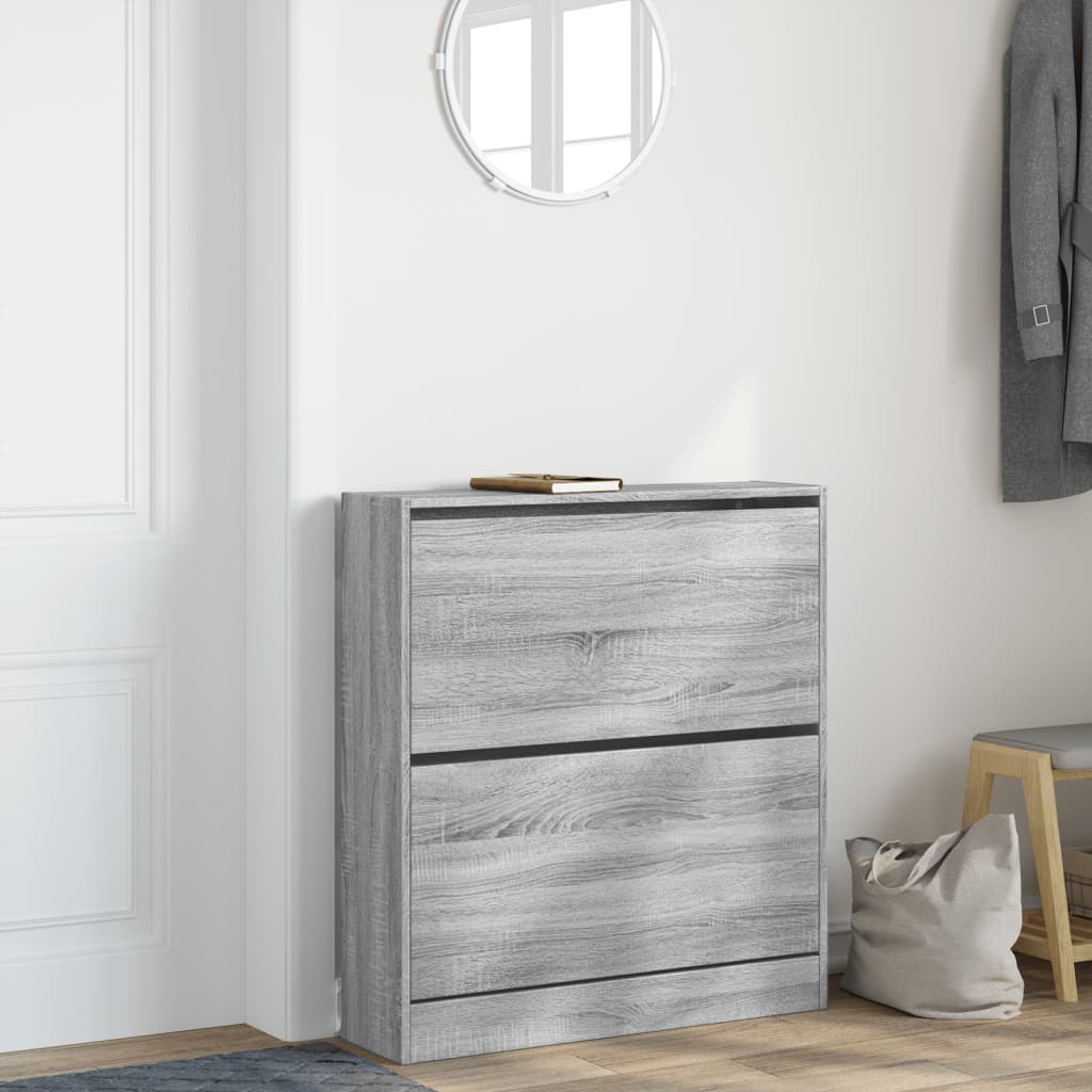 Vidaxx skoskab 80x21x87,5 cm konstrueret træ, grå sonoma eg farve