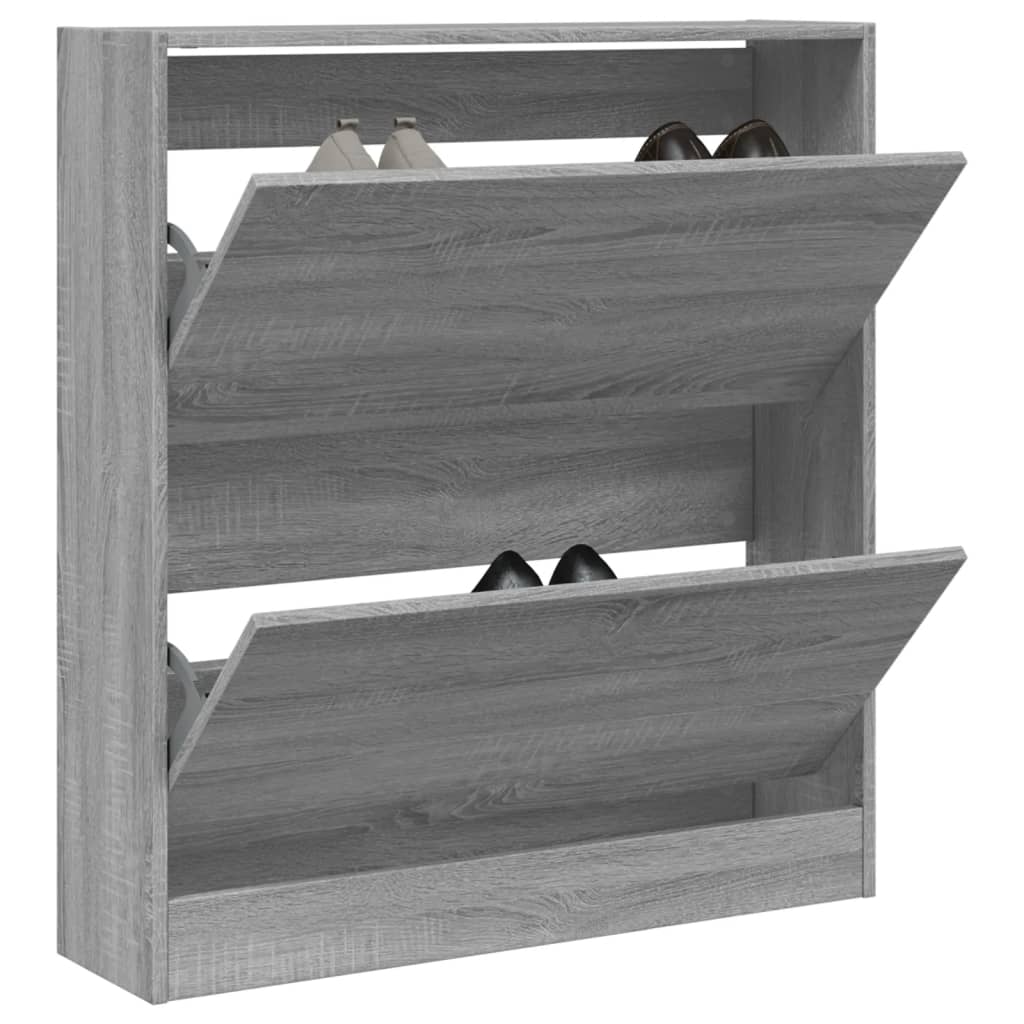 Vidaxx skoskab 80x21x87,5 cm konstrueret træ, grå sonoma eg farve