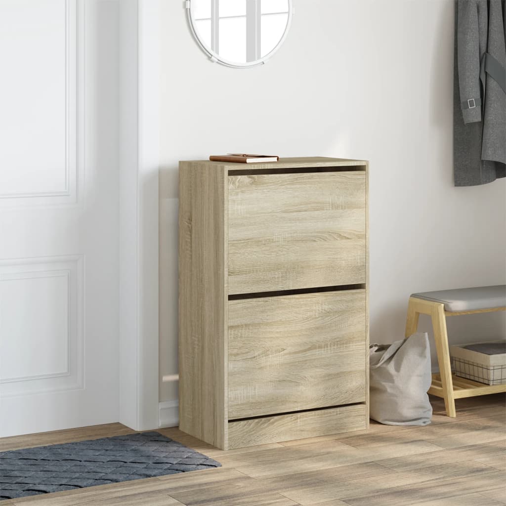 VidaXL skoskab 60x34x96,5 cm konstrueret træ sonoma eg-farvet