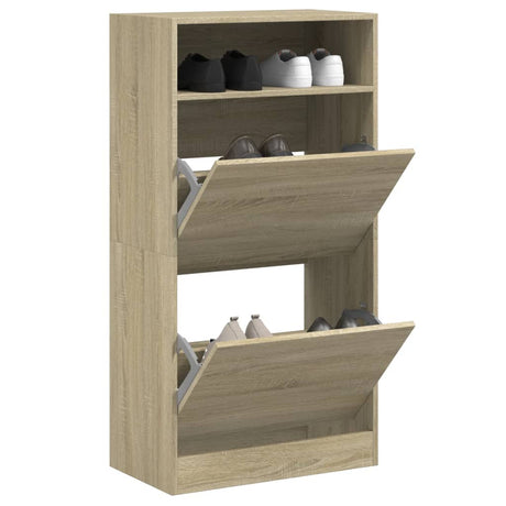 Vidaxx skoskab 60x34x116 cm konstrueret træ sonoma eg-farvet