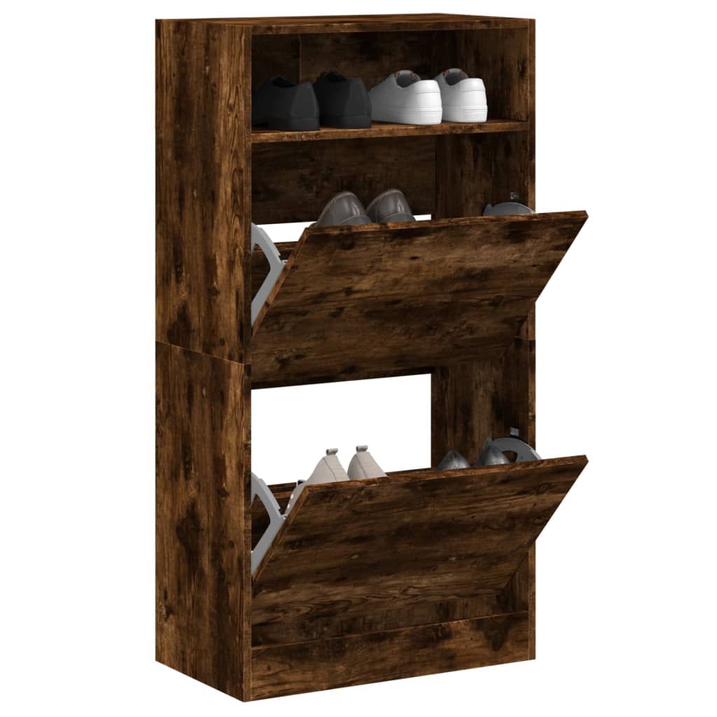 Vidaxx skoskab 60x34x116 cm forarbejdet træ, røget eg