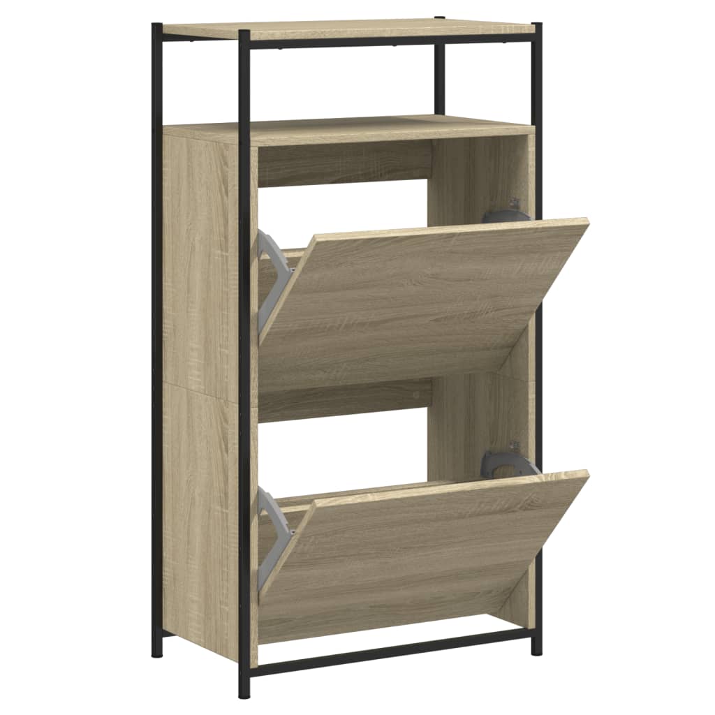 VidaXL skoskab 60x34x112 cm konstrueret træ sonoma eg-farvet