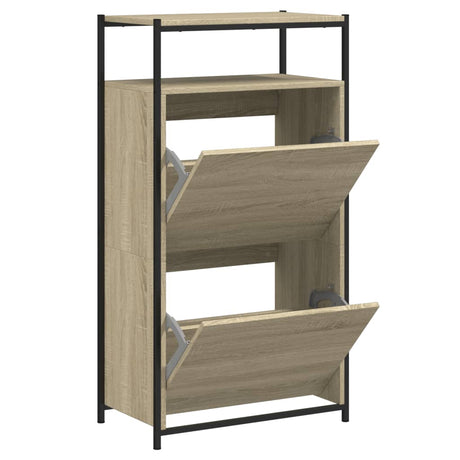 VidaXL skoskab 60x34x112 cm konstrueret træ sonoma eg-farvet