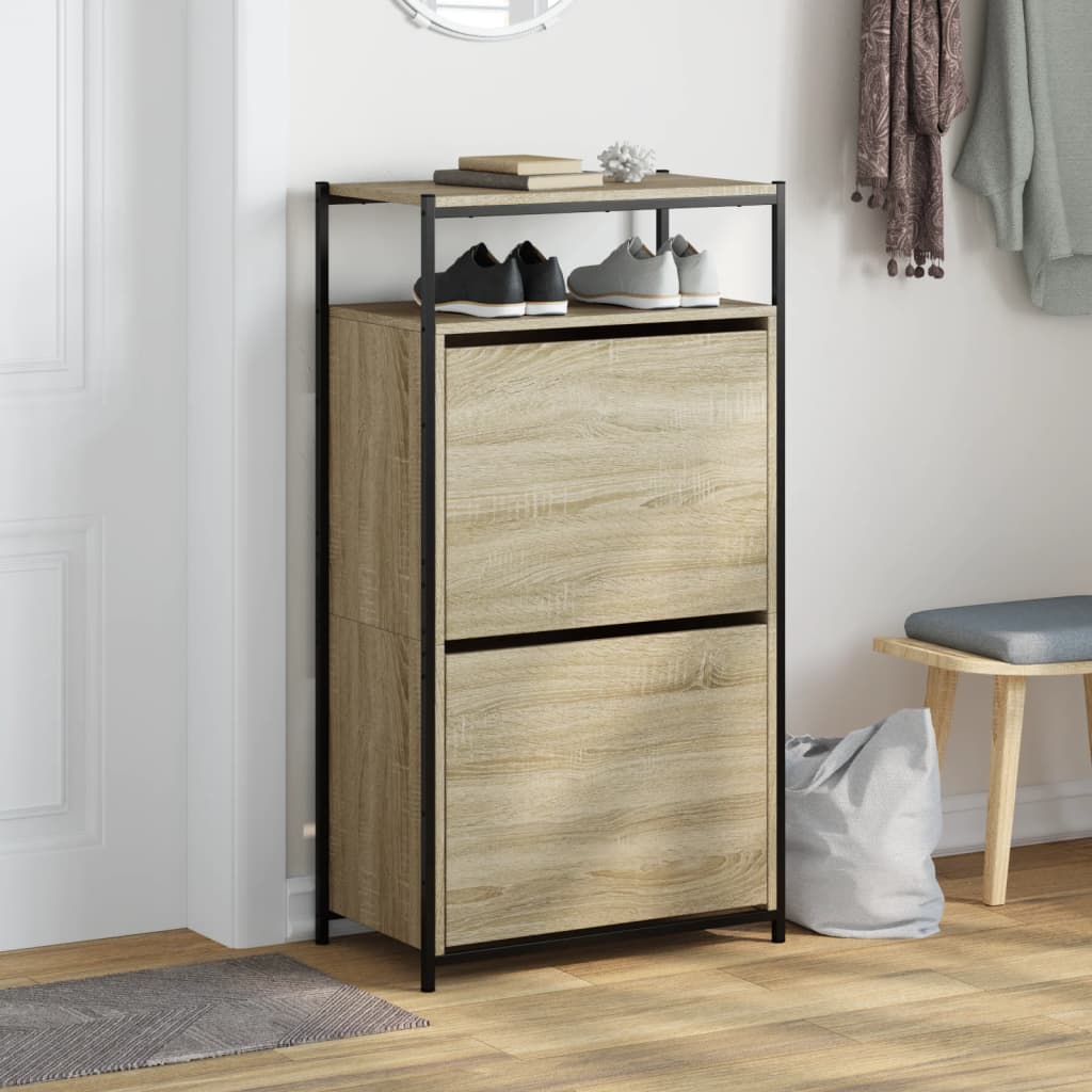 VidaXL skoskab 60x34x112 cm konstrueret træ sonoma eg-farvet