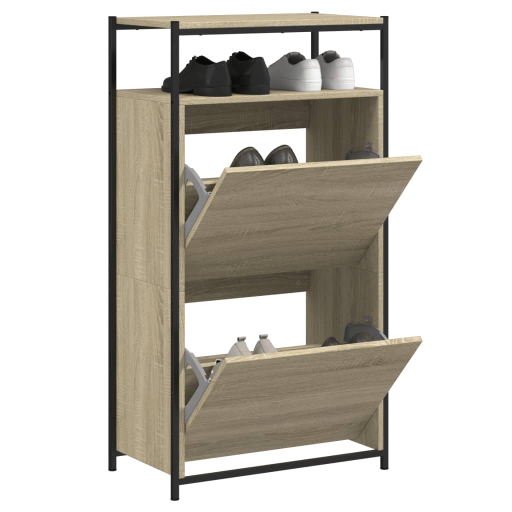 VidaXL skoskab 60x34x112 cm konstrueret træ sonoma eg-farvet
