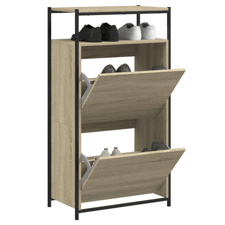 VidaXL skoskab 60x34x112 cm konstrueret træ sonoma eg-farvet