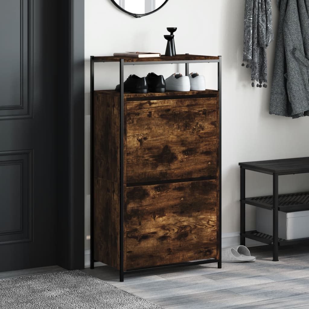 Vidaxx skoskab 60x34x112 cm forarbejdet træ, røget eg