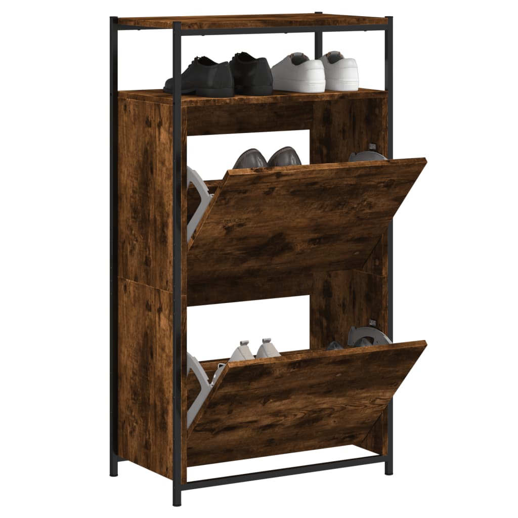Vidaxx skoskab 60x34x112 cm forarbejdet træ, røget eg