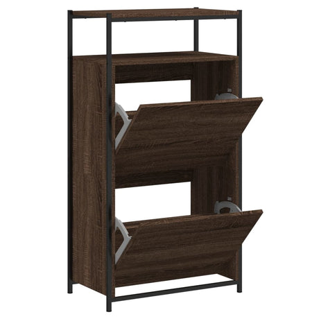 Vidaxx skoskab 60x34x112 cm færdig træbrun eg farve