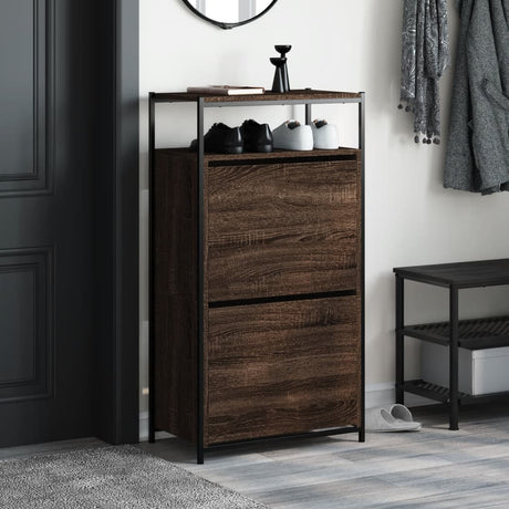 Vidaxx skoskab 60x34x112 cm færdig træbrun eg farve