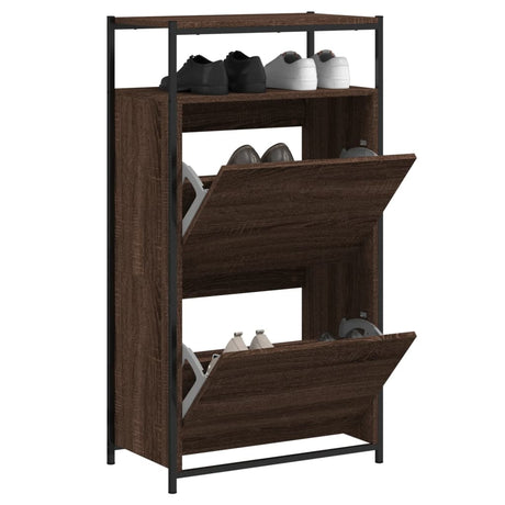 Vidaxx skoskab 60x34x112 cm færdig træbrun eg farve