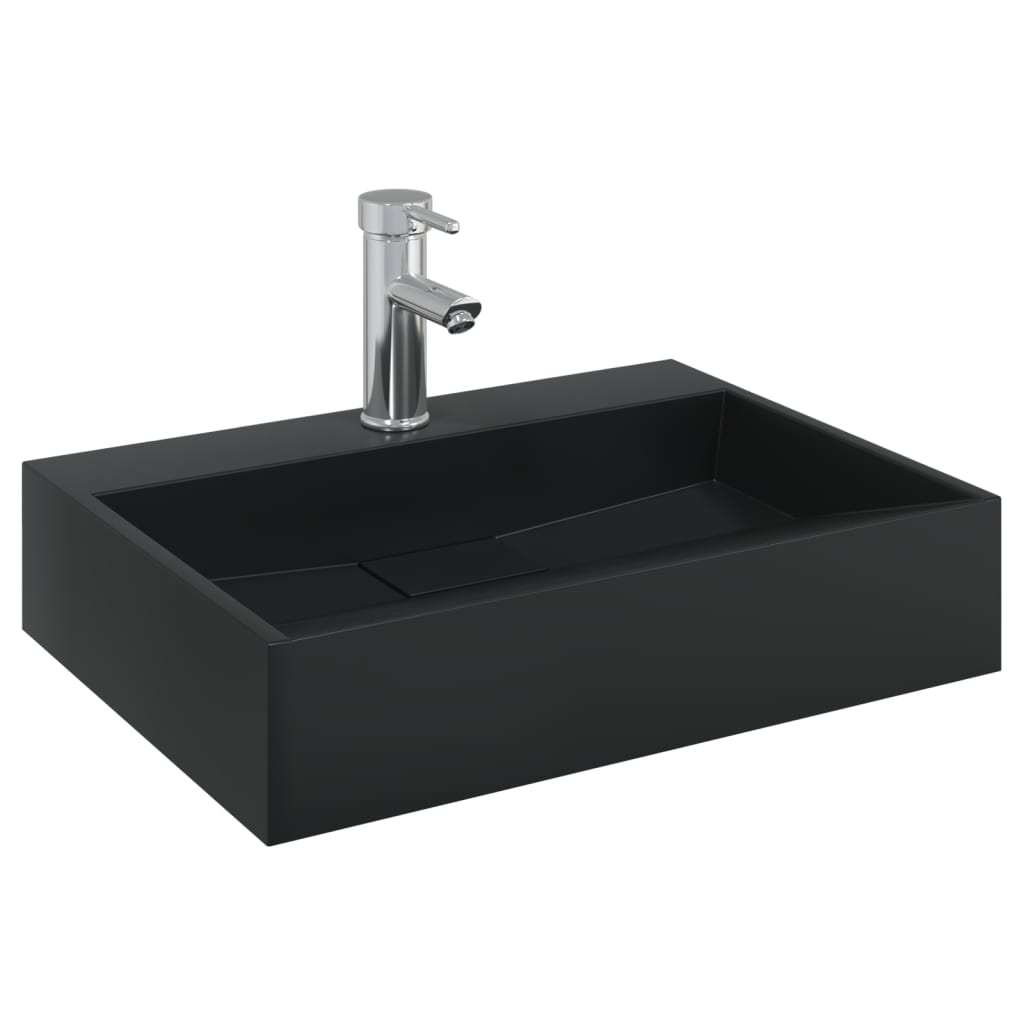 Vidaxx håndvask 50x38x11 cm støbt mineralmarmor matsort
