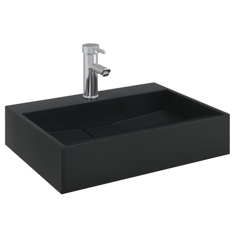 Vidaxx håndvask 50x38x11 cm støbt mineralmarmor matsort