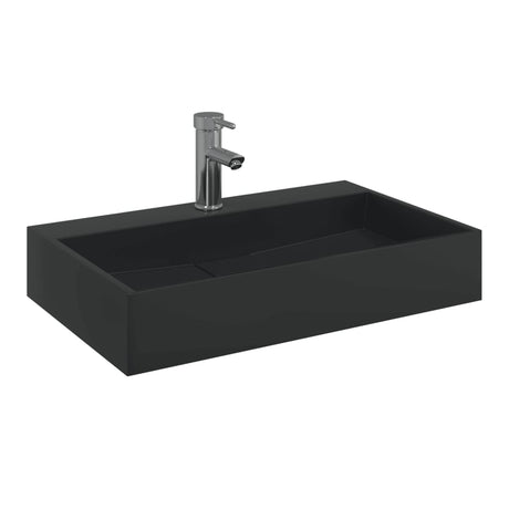 Vidaxx håndvask 60x38x11 cm støbt mineralmarmor matsort