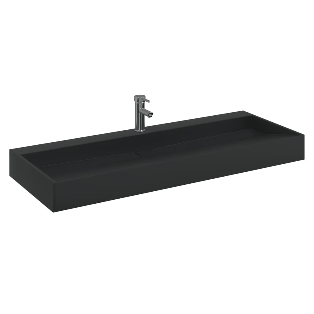 Vidaxx håndvask 120x46x11 cm støbt mineralmarmor matsort