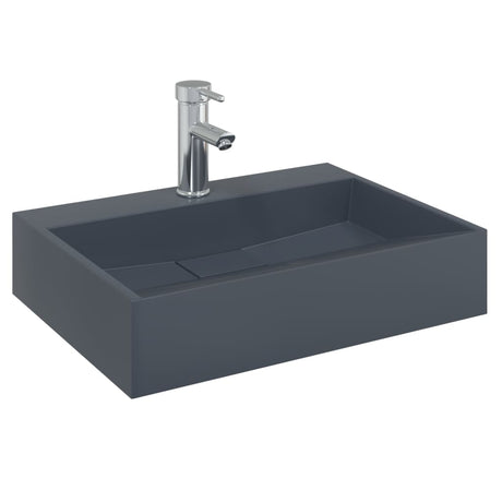 Vidaxx håndvask 50x38x11 cm mineralsk støbt marmor støbt antracit
