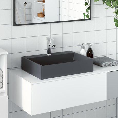 Vidaxx håndvask 50x38x11 cm mineralsk støbt marmor støbt antracit