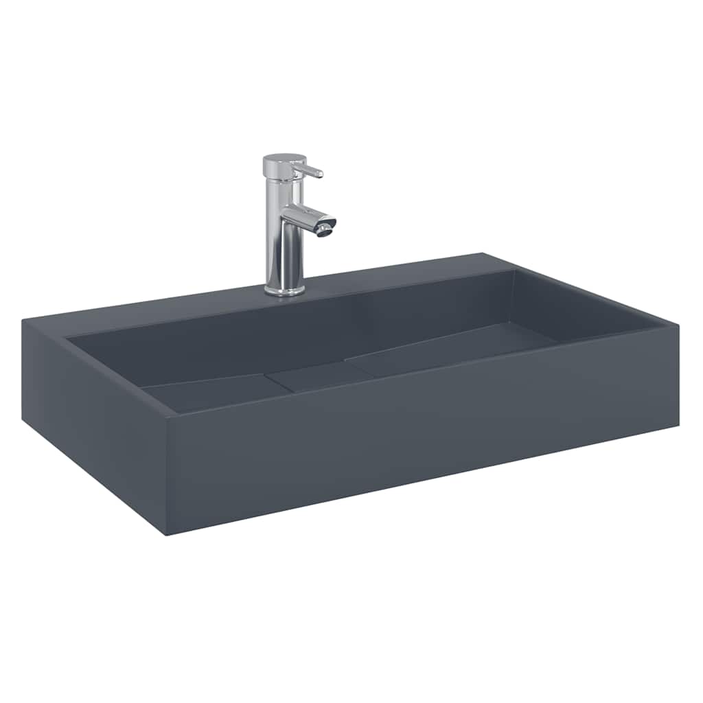 Vidaxx håndvask 60x38x11 cm mineralsk støbt marmor støbt antracit
