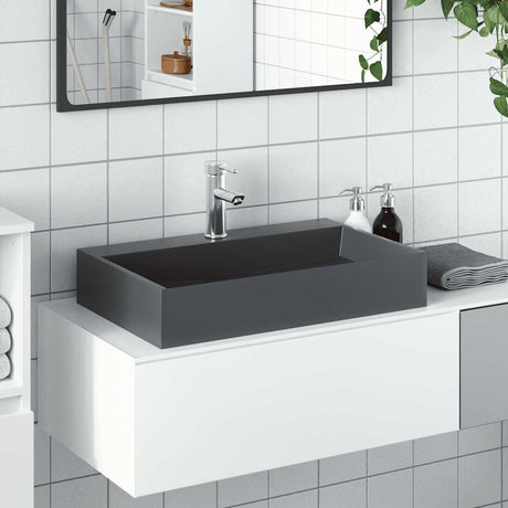 Vidaxx håndvask 60x38x11 cm mineralsk støbt marmor støbt antracit