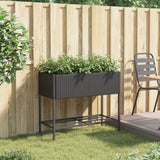 VidaXL plantekasse med hylde polyrattan sort