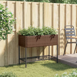 VidaXL plantekasse med hylde polyrattan brun
