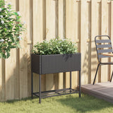 VidaXL plantekasse med hylde polyrattan sort