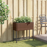 VidaXL plantekasse med hylde polyrattan brun