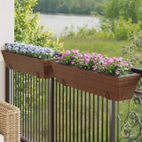 VidaXL Plantekasser 2 stk med kroge polyrattan brun