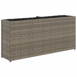 Vidaxx plantekasse med 2 potter 90x20x40 cm polyrattangrå