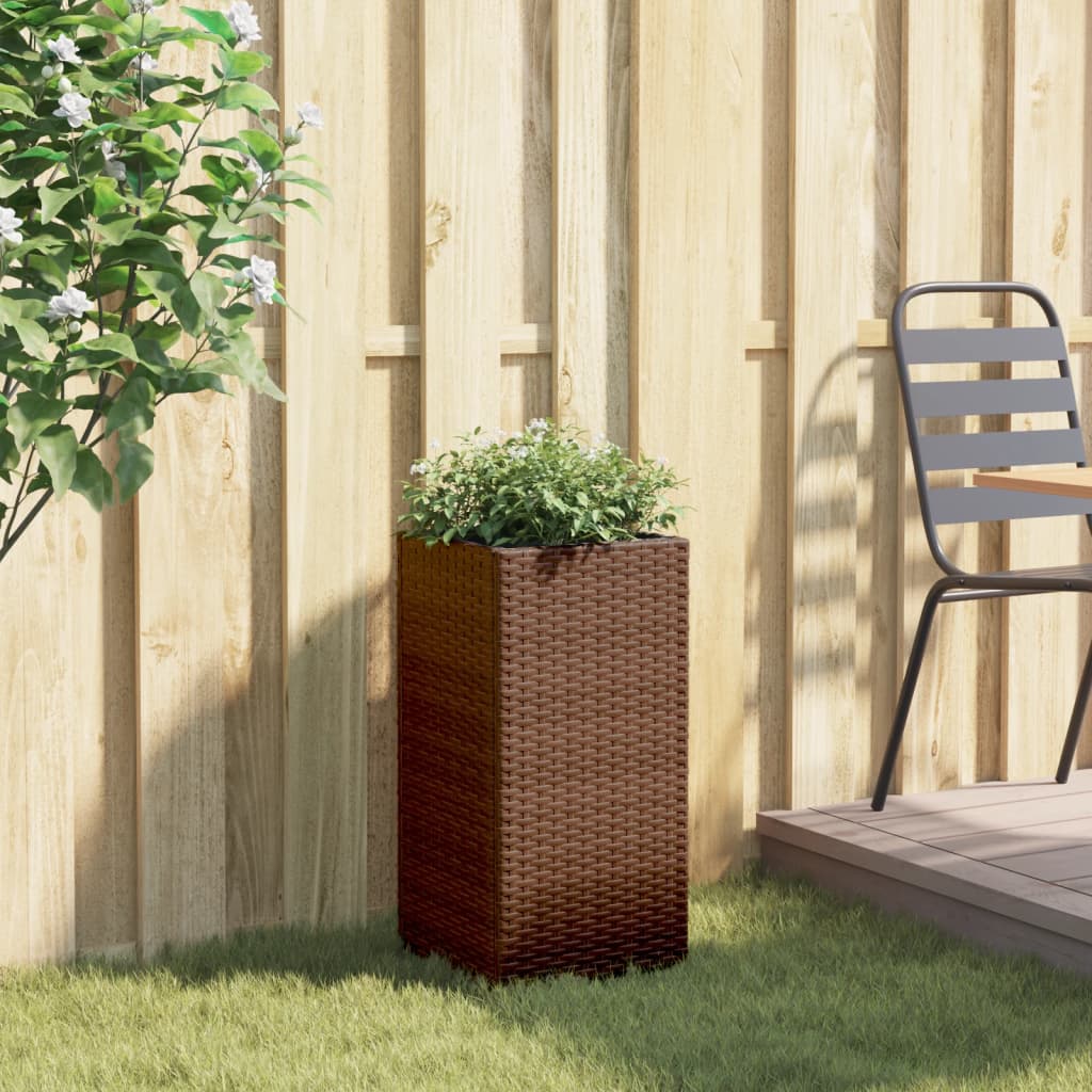 Vidaxx plantekasse 30x30x60 cm polyrattan brun