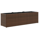 Vidaxx plantekasse med 3 potter 105x30x32 cm polyrattan brun