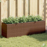 Vidaxx plantekasse med 3 potter 105x30x32 cm polyrattan brun