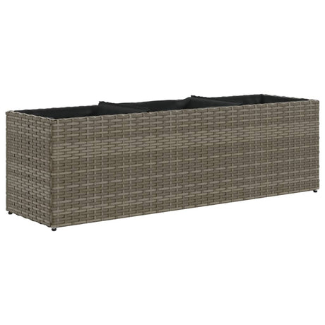 Vidaxx plantekasse med 3 potter 105x30x32 cm polyrattangrå