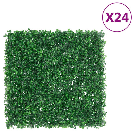 Vidaxxl hegn med kunstig busk 24 stk 50x50 cm grøn
