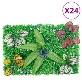 VidaXL hegn med kunstige planter 24 stk 40x60 cm grøn