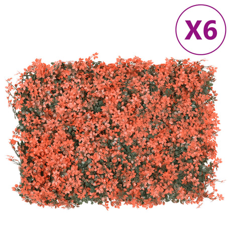 Vidaxxl hegn med kunstigt ahornblad 6 stk 40x60 cm lys rød