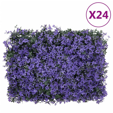 Vidaxxl hegn med kunstige blade 24 stk 40x60 cm lilla