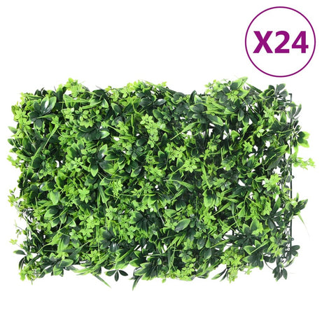 Vidaxxl hegn med kunstige blade 24 stk 40x60 cm grøn