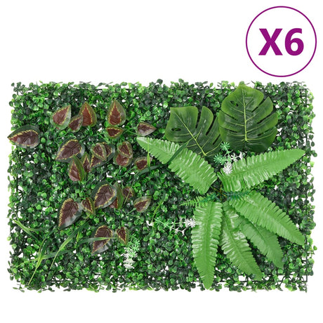Vidaxxl hegn med kunstige planter 6 stk 40x60 cm grøn