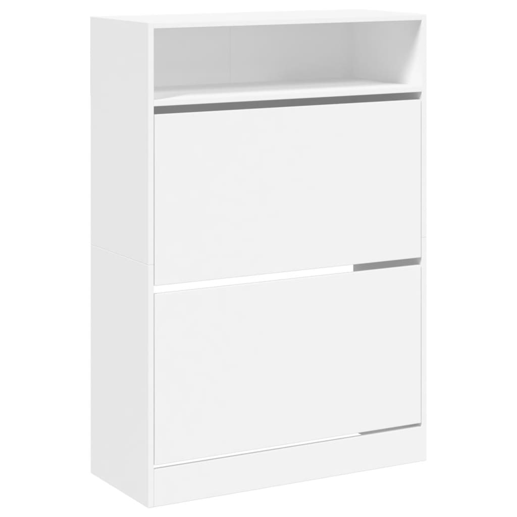 VidaXL Skoskab med 2 foldeskuffer 80x34x116 cm hvid