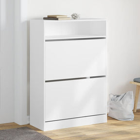 VidaXL Skoskab med 2 foldeskuffer 80x34x116 cm hvid